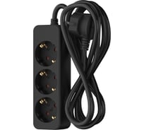 Сетевой удлинитель Фотон 16-53Е, 5м, 3 розетки, 16А, с заземлением, черный 22724