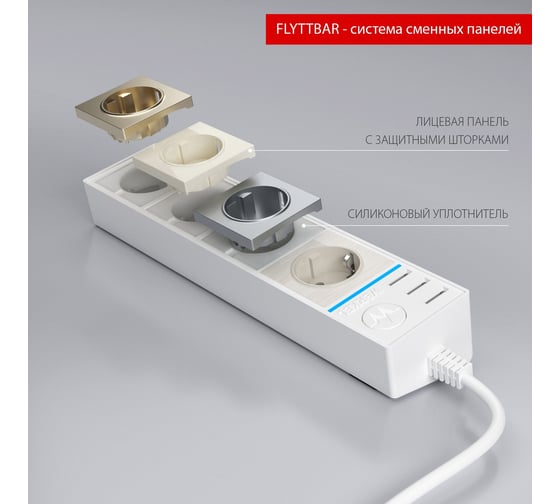 Розеточный блок Werkel 4-х местный + 3 USB белый a039974