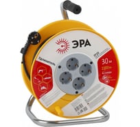 Силовой удлинитель на пластиковой катушке ЭРА RP-4-3x1-30m с заземлением 30м 4гн 3х1мм2 Б0033022