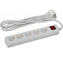 Удлинитель ЭРА U-5es-5m с заземлением, 3x1мм2, с выкл, 5гн, 5м Б0019234