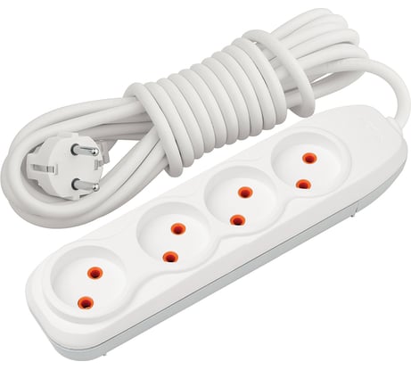 4-местный удлинитель Nilson без заземления, 5 м. 44130005