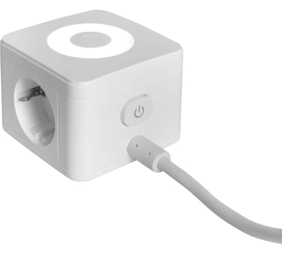 Удлинитель EKF "Куб" 2 гнезда 2USB 2,4А+Type C + Ночник 1,3 метра 1мм2 UBA-CUB-2-TC