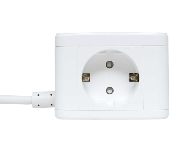 Удлинитель EKF "Куб" 2 гнезда 3USB 2,4А+зарядное устройство 1,3 метра 1мм2 UBA-CUB-3-WC