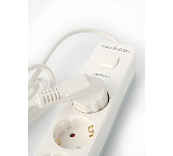Сетевой фильтр Perfeo "power spring", 2500w, 2,0м, 3 розетки PF_D0001 30017529
