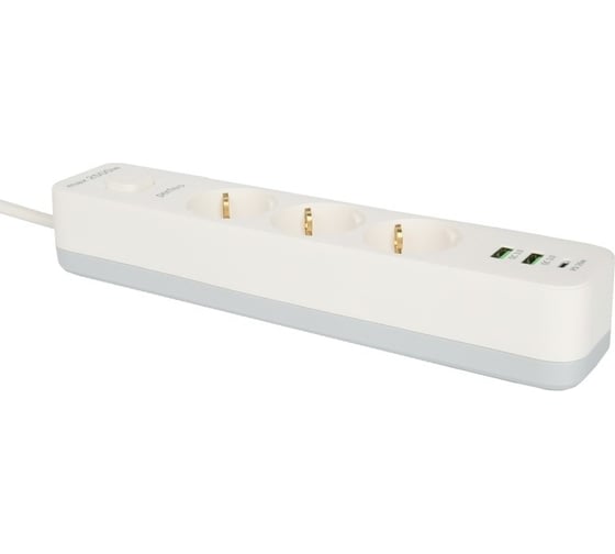 Сетевой фильтр Perfeo "power spring", 2500w, 2,0м, 3 розетки PF_D0001 30017529