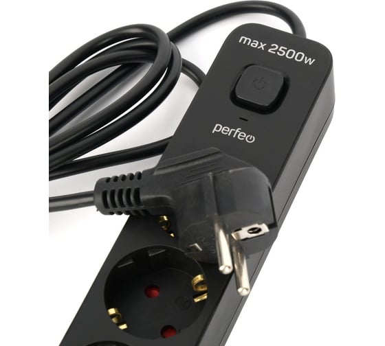 Сетевой фильтр Perfeo "power spring", 2500w, 4,0м, 3 розетки PF_D0006 30017532