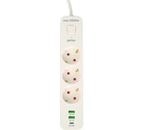 Сетевой фильтр Perfeo "power spring", 2500w, 4,0м, 3 розетки PF_D0004 30017531