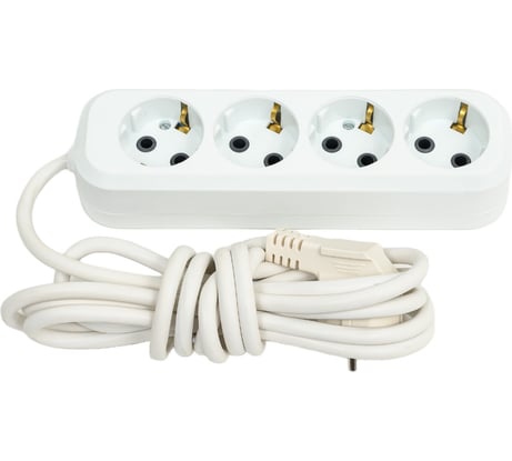 Сетевой удлинитель ПЕРЕСВЕТ+ с заземлением, на 4 гнезда, шнур ПВС 3х1 - 3м 4620003921391