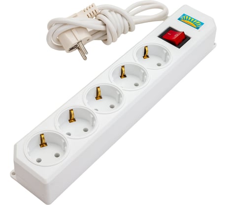 Сетевой фильтр ПЕРЕСВЕТ+ удлинитель на 5 гнезда, шнур ПВС 3х0,75, 2м 4620003921919