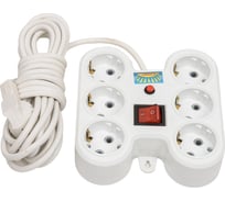 Сетевой фильтр ПЕРЕСВЕТ+ удлинитель на 6 гнезда, шнур ПВС 3х0,75, 5м 4620003920592
