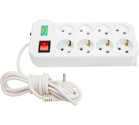 Сетевой фильтр ПЕРЕСВЕТ+ удлинитель на 8 гнезд, шнур ПВС 3х0,75, 3 м 4620003920646