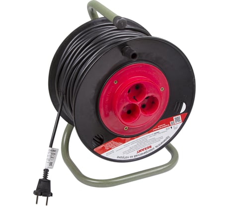 Удлинитель на катушке Rexant 50 м 3 розетка 2х1.0 11-7250