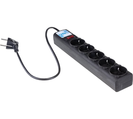 Фильтр-удлинитель Power Cube PC 0,5м 5р, чёрн. 10А/2,2кВт SPG-B-0,5M-BLACK