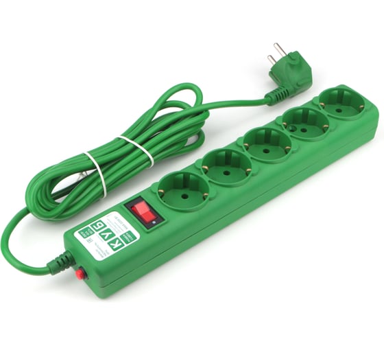 Фильтр-удлинитель Power Cube PC 3м 5р, зел. 10А/2,2кВт SPG-MXTR-13