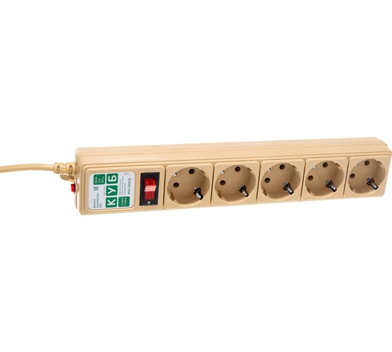 Фильтр-удлинитель Power Cube PC 3м 5р, беж. 10А/2,2кВт SPG-MXTR-12