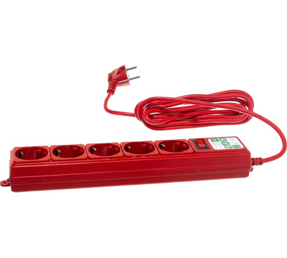 Фильтр-удлинитель Power Cube PC 3м 5р, красн. 10А/2,2кВт SPG-MXTR-14