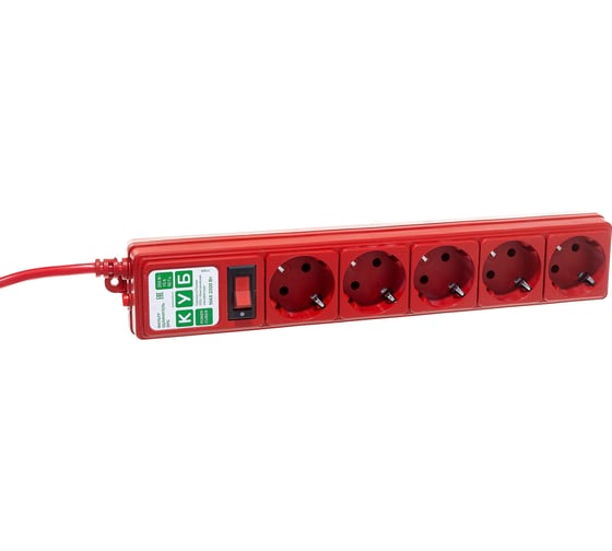 Фильтр-удлинитель Power Cube PC 3м 5р, красн. 10А/2,2кВт SPG-MXTR-14