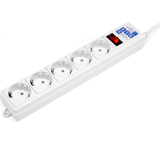 Фильтр-удлинитель Power Cube PC Отк. Уп.1,9м 5р, бел. 10А/2,2кВт SPG-B-6-WHITE(ОТКР)
