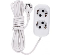 Бытовой удлинитель DENZEL, УХз-10-205, с заземлением, 5м, 2 розетки, 10А 95962