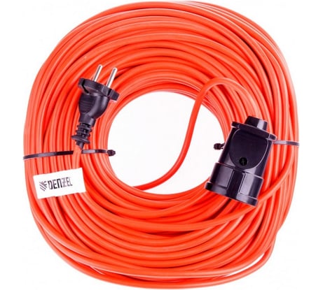 Силовой удлинитель-шнур DENZEL, 50м, 1 розетка, 10A, тип УХ10 95913
