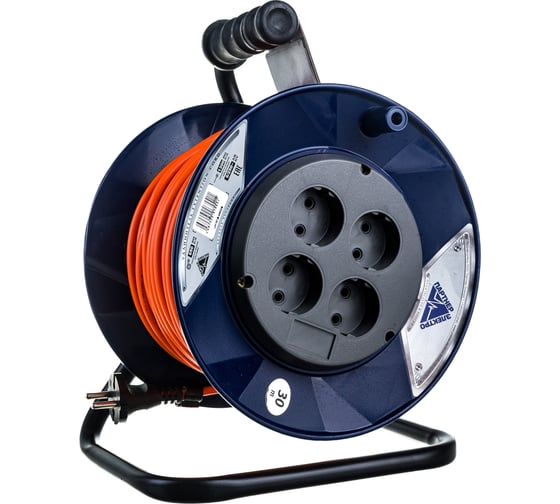 Удлинитель Партнер-Электро PowerLine 4 гн. б/з ПВС 2х0,75 ГОСТ 6A 30м UK101B-430DB 1
