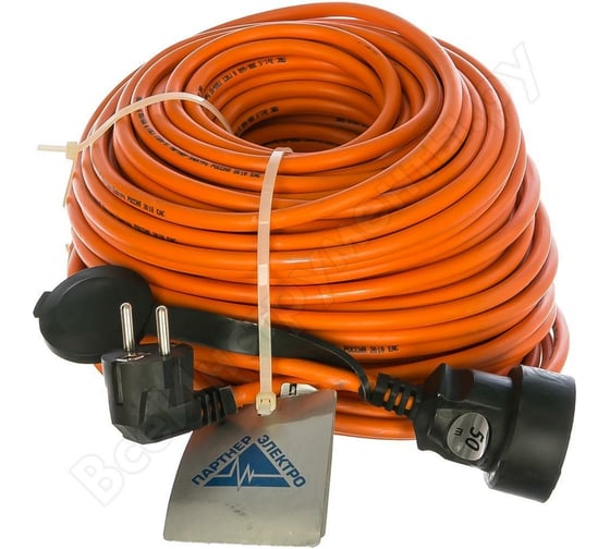 Удлинитель шнур Партнер-Электро GardenLine с/з ПВС 3х1,5 16A 50м IP 44 US106C-150OR