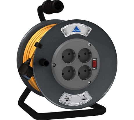 Удлинитель Партнер-Электро ProfiLine 4гн. с/з с выкл. ПВС 3х2,5 16A 30м UP207C-430GR