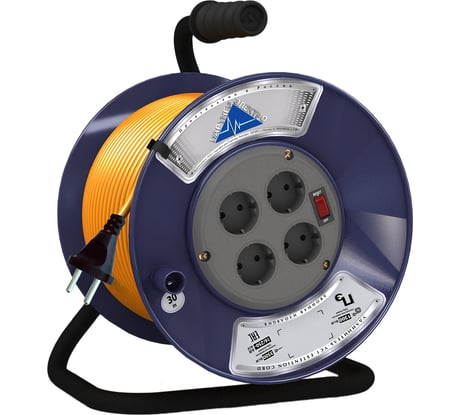 Удлинитель Партнер-Электро PowerLine 4 гн. б/з с выкл. ПВС 2х0,75 6A 30м UK201A-430DB