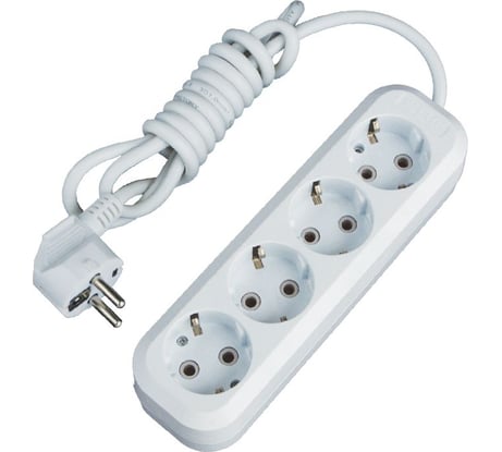 Бытовой удлинитель EKF 4 гнезда шнур 2м с заземлением 16А ПВС 3х1 UBA16-310-4-02