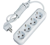 Бытовой удлинитель EKF 4 розетки шнур 5м с заземлением 16А ПВС 3х1 UBA16-310-4-05