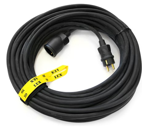 Силовой удлинитель б/катушки LUX 29030 УС1-Е-30 У-161 КГ 3x1.5 30м, 16А, 1 розетка с з/к 4606400419372