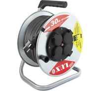 Силовой удлинитель на металл.катушке LUX 54130 К4-Е-30 КГ 3x1.5 30м 16А 4 роз. с з/к, защитой и крышк. IP44 4606400420392