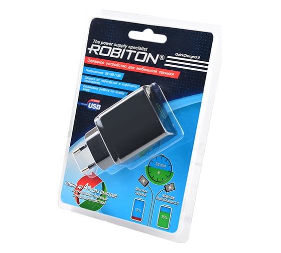 Блок питания Robiton QuickCharger3.0 + MicroUSB, 1м BL1 14721 1