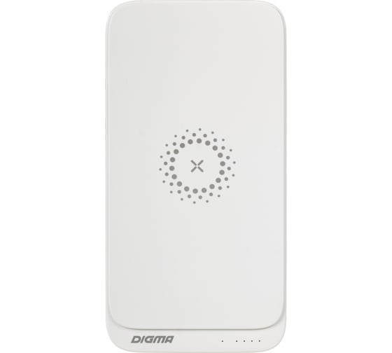 Мобильный аккумулятор DIGMA DGPQ10E 10000mAh QC PD 3A беспров.зар. белый (DGPQ10E20PWT) 1455420