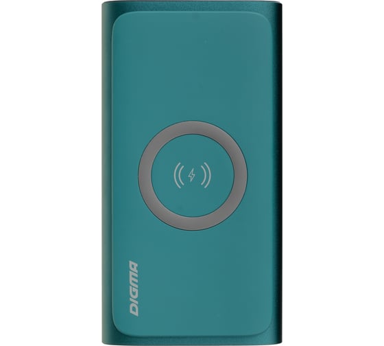 Мобильный аккумулятор DIGMA DGPQ10G 10000mAh QC PD 3A беспров.зар. зеленый (DGPQ10G22CGN) 1455647