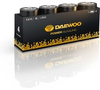 Батарейка Алкалиновый элемент питания DAEWOO D/LR20 1.5В Power Alkaline Pack-4 (уп.4шт) 5046573