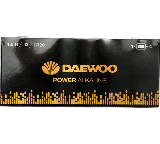 Батарейка Алкалиновый элемент питания DAEWOO D/LR20 1.5В Power Alkaline Pack-4 (уп.4шт) 5046573
