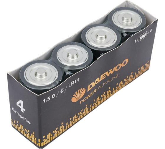 Батарейка Алкалиновый элемент питания DAEWOO С/ LR14 1.5В Power Alkaline Pack-4 (уп.4шт) 5046566