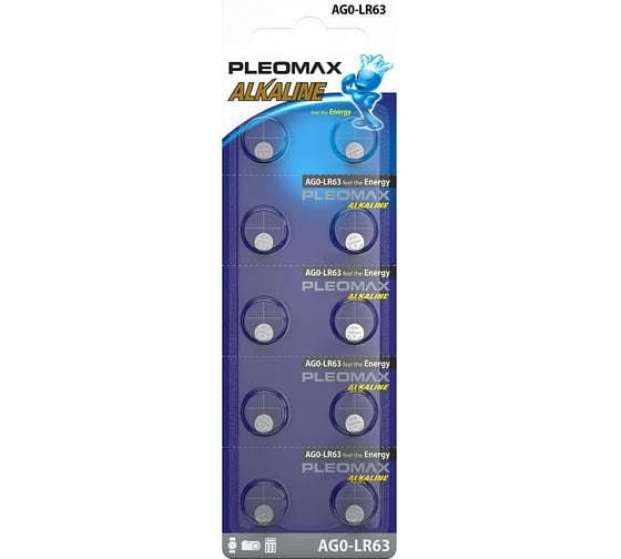 Батарейки Pleomax AG0 (379) LR521, LR63 Button Cell (100/1000/98000) Б0060995 1