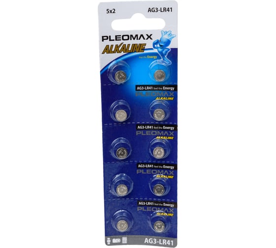 Батарейки Pleomax AG3 (392) LR736, LR41 Button Cell (100/1000/98000) Б0060999 1