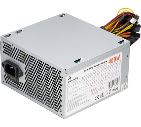 Блок питания 500W, ATX, 12cm fan, 20+4pins,1x4-pin P4,2 x SATA,2 x IDE,power Accesstyle 500W12