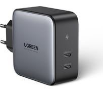 Сетевое зарядное устройство Ugreen cd254 (50327) 100w s2 usb-c 100w gan tech fast charger eu, цвет: черный 50327_