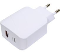 Сетевой адаптер Ergolux ELX-РA01QC-C01 (18Вт 1USB+1Type C, 100-220В, 5-9V/3А, QC, Белый, Коробка) 15252