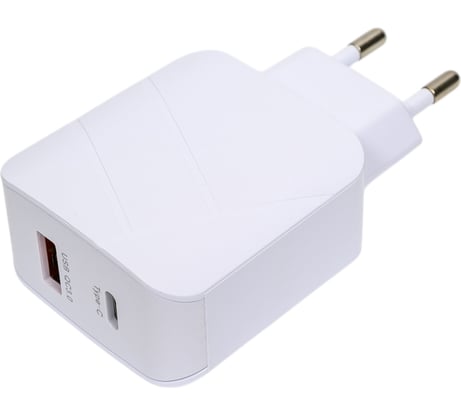 Сетевой адаптер Ergolux ELX-РA01QC-C01 (18Вт 1USB+1Type C, 100-220В, 5-9V/3А, QC, Белый, Коробка) 15252