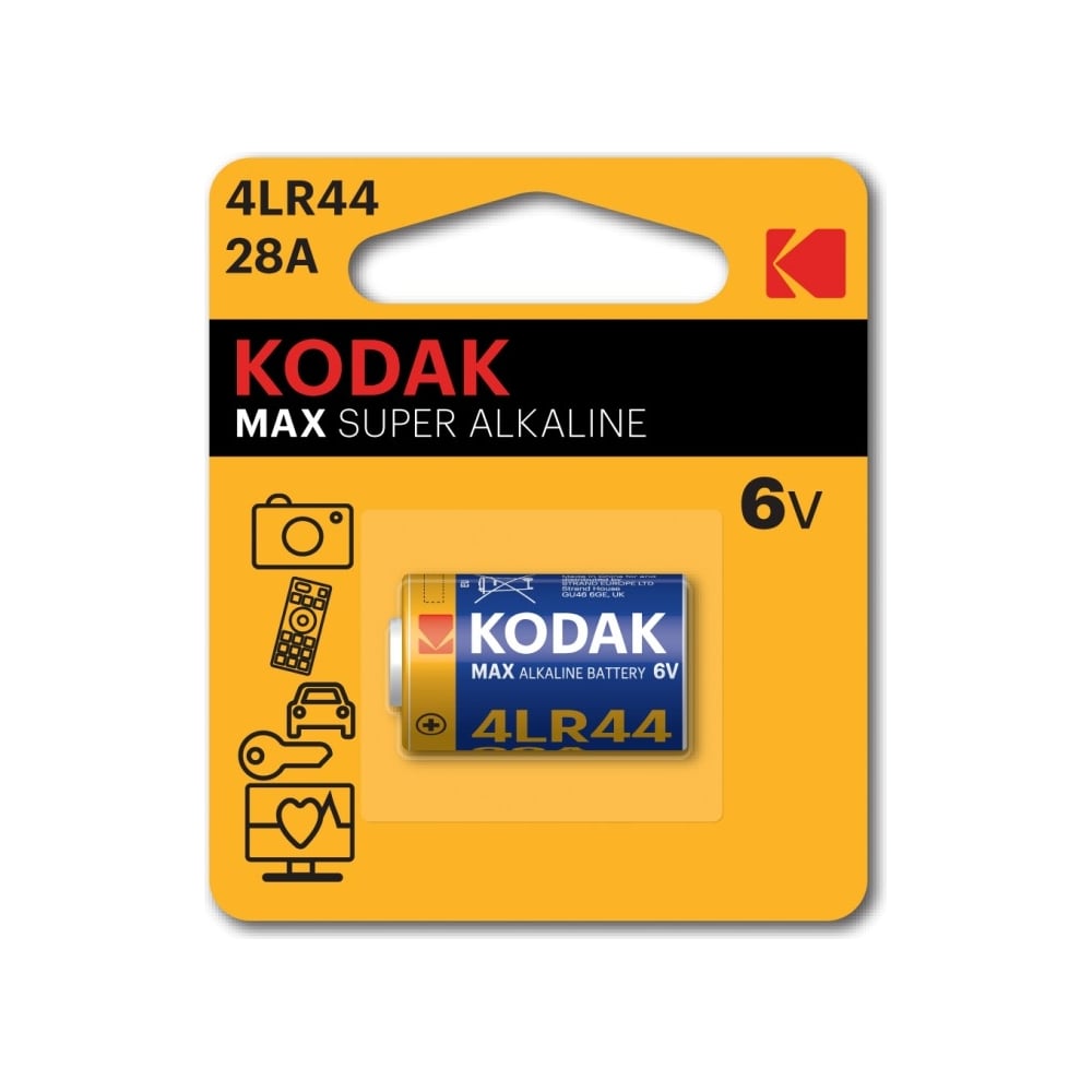 Батарейка Kodak 28A1BL MAX SUPER Alkaline K28A1/4LR44 (12/72/29520 ...