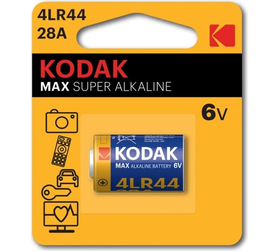 Батарейка Kodak 28A1BL MAX SUPER Alkaline K28A1/4LR44 (12/72/29520) Б0052731 1