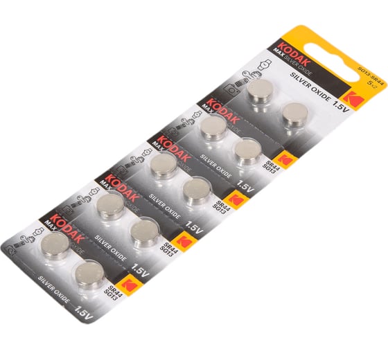 Батарейки Kodak SG13 (357) SR1154, SR44 MAX Silver Oxid Button Cell (10/100/2000) Б0053486