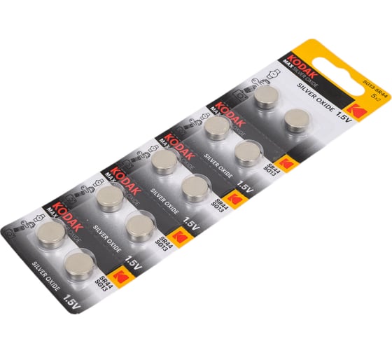 Батарейки Kodak SG13 (357) SR1154, SR44 MAX Silver Oxid Button Cell (10/100/2000) Б0053486
