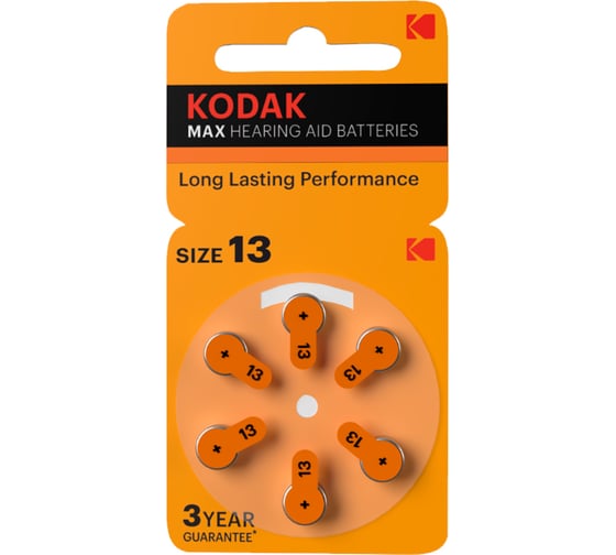Батарейки Kodak ZA136BL KZA136 MAX Hearing Aid (60/300/45000) Б0051737 1