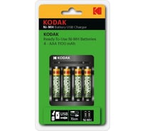 Зарядное устройство для аккумуляторов Kodak USB Overnight charger with 4x1100 mAh K4AA/AAA Б0056004